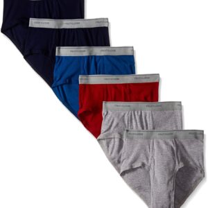 Fruit of the Loom mens Tag-free Cotton Briefs Underwear, 6 Pack - Assorted Colors, Medium US