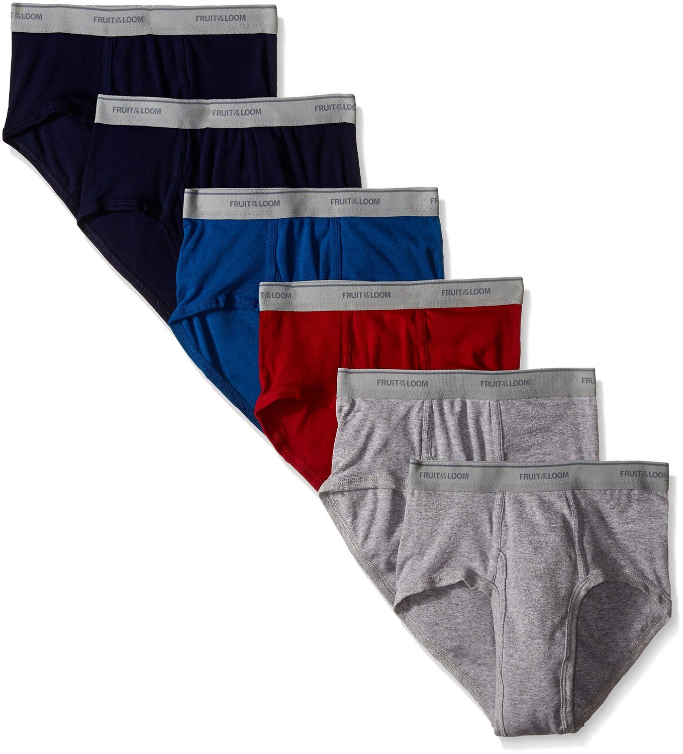 Fruit of the Loom mens Tag-free Cotton Briefs Underwear, 6 Pack - Assorted Colors, Medium US