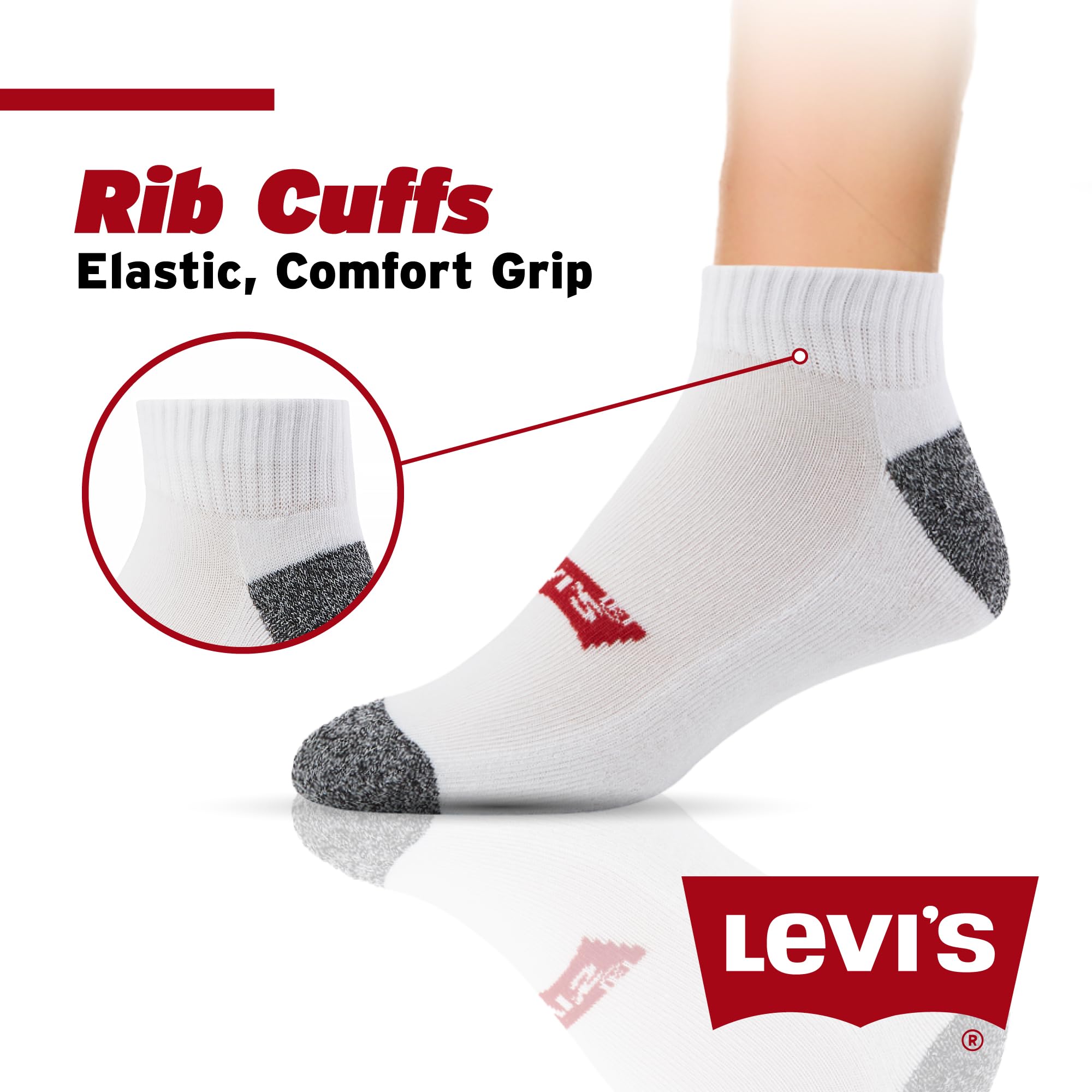 Levi's Mens Socks 10 Pairs Crew Low Cut No Show Quarter Ankle Socks for Men Premium Athletic Men's Socks Size 9-15