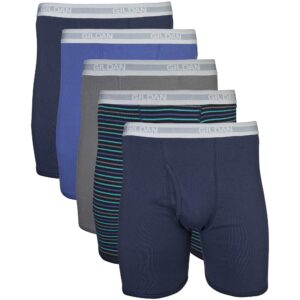 gildan men's underwear boxer briefs, multipack, mixed navy (5-pack), 2x-large