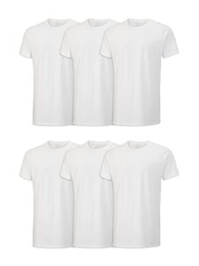 fruit of the loom men's stay tucked crew t-shirt - small - white (pack of 6)
