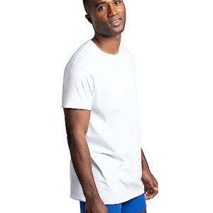 Fruit of the Loom Men's Stay Tucked Crew T-Shirt - Small - White (Pack of 6)