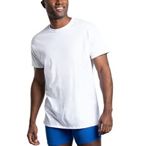 Fruit of the Loom Men's Stay Tucked Crew T-Shirt - Small - White (Pack of 6)