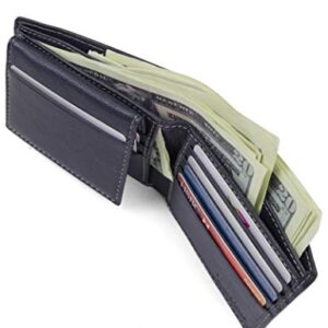 Timberland Men's Leather Passcase Security RFID Wallet, Navy Blue, One Size