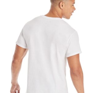 Hanes Men's Cotton Undershirts - Moisture-Wicking Crew Neck Tees, 6 Pack - White, Regular Fit