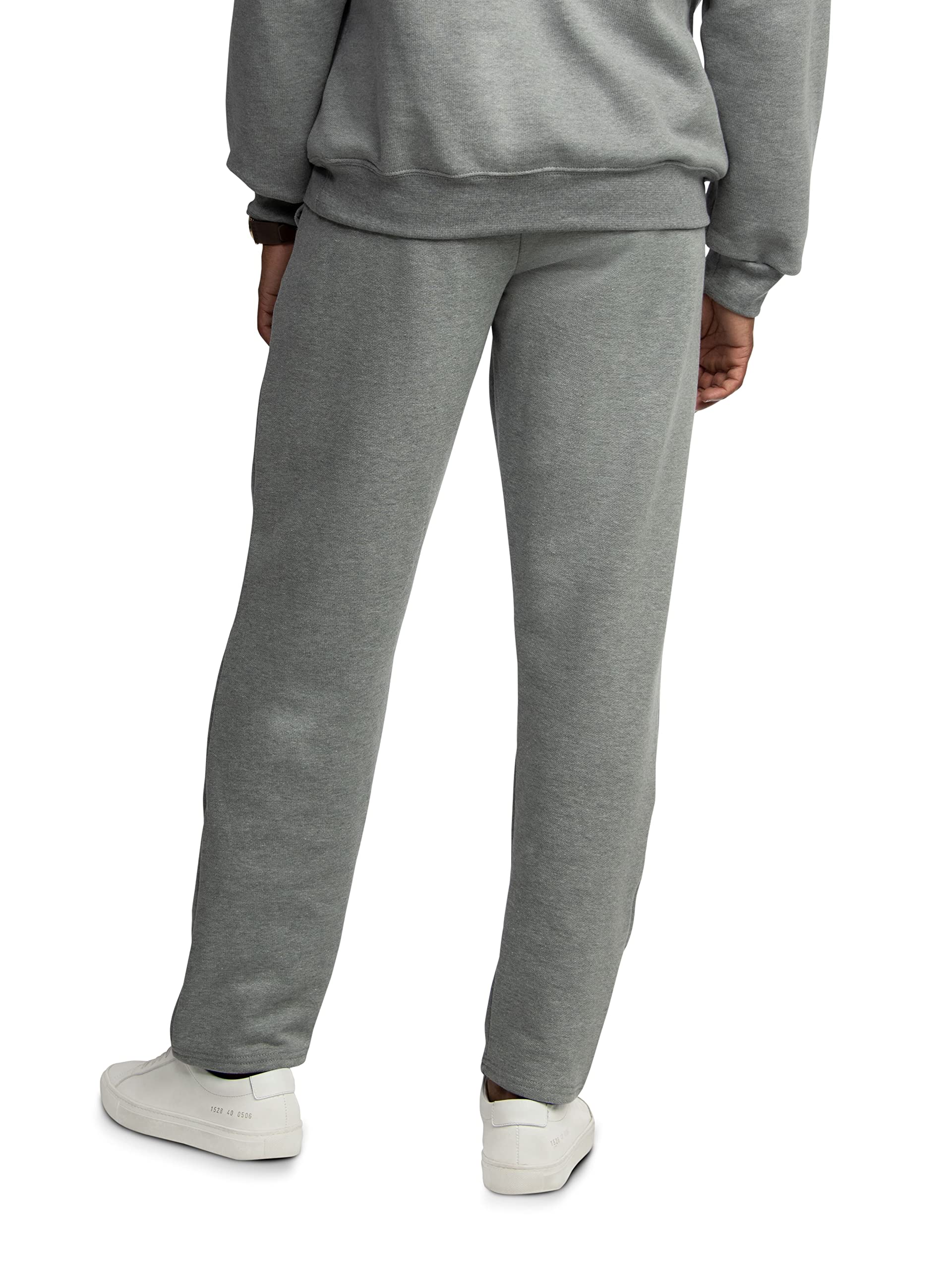 Fruit of the Loom Men's Eversoft Fleece Open Bottom Sweatpants with Pockets, Relaxed Fit, Moisture Wicking, Breathable, Grey Heather, X-Large