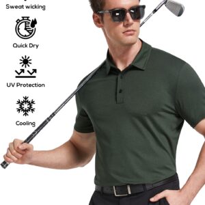 TELALEO 5 Pack Mens Polo Shirts Quick Dry Short Sleeve Golf T Shirt Performance Moisture Wicking Casual Workout SetB M