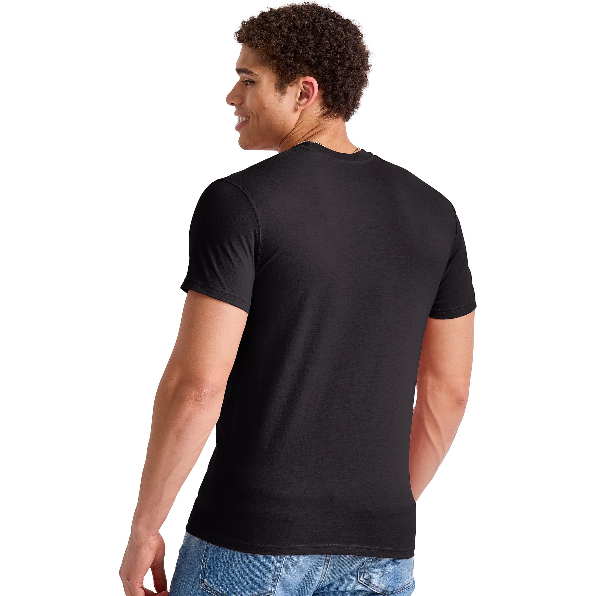 Hanes Standard Originals Lightweight, Crewneck T-Shirts for Men, Tri-Blend Tee, Tall Sizes, Black