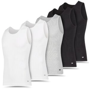 levi's tank tops for men, ribbed cotton mens undershirts 2 white/grey/2 black