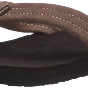 Quiksilver Men's Carver Suede 3 Point Flip Flop Athletic Sandal, Demitasse Solid, 9 M US