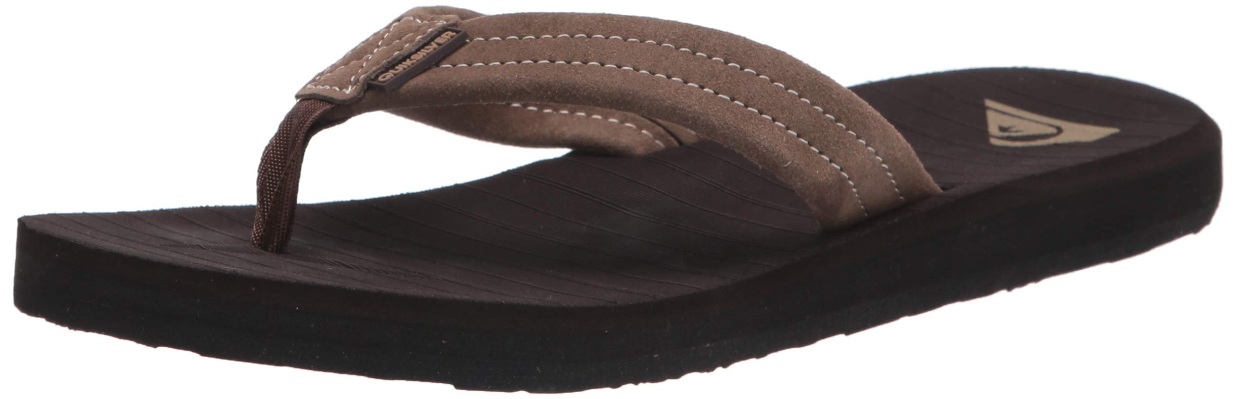Quiksilver Men's Carver Suede 3 Point Flip Flop Athletic Sandal, Demitasse Solid, 9 M US