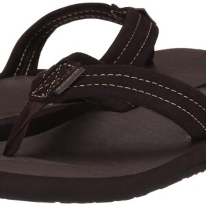 Quiksilver Men's Carver Suede 3 Point Flip Flop Athletic Sandal, Demitasse Solid, 9 M US