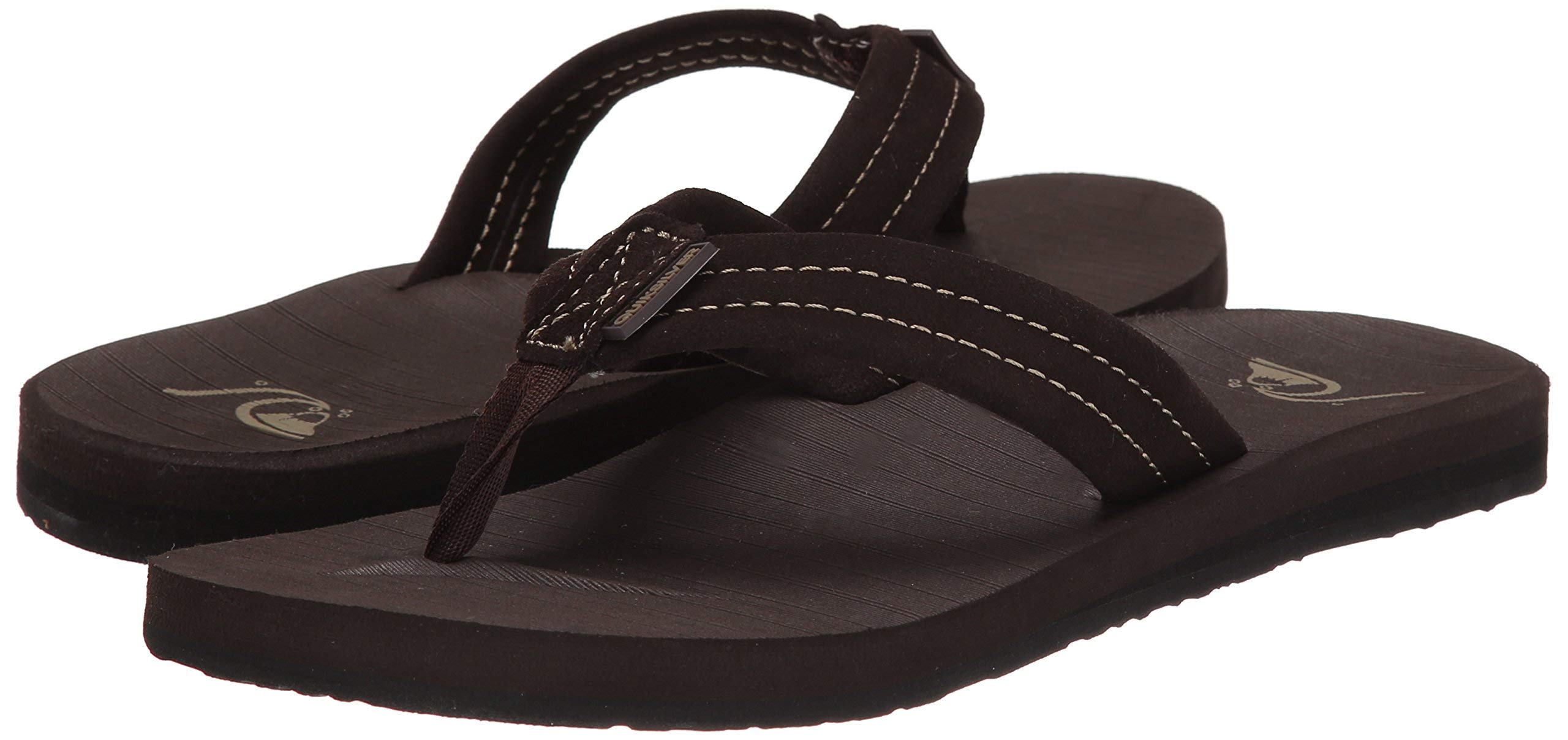 Quiksilver Men's Carver Suede 3 Point Flip Flop Athletic Sandal, Demitasse Solid, 9 M US