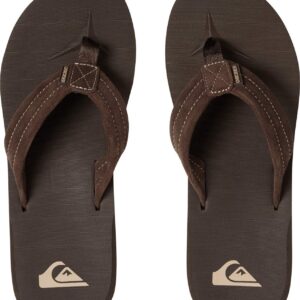 Quiksilver Men's Carver Suede 3 Point Flip Flop Athletic Sandal, Demitasse Solid, 9 M US