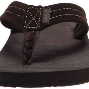 Quiksilver Men's Carver Suede 3 Point Flip Flop Athletic Sandal, Demitasse Solid, 9 M US