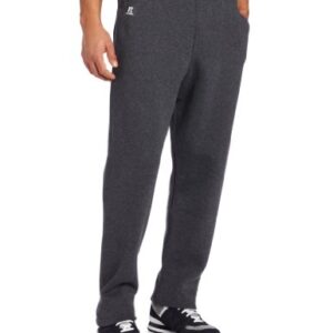 Russell Athletic Men's Dri-Power Open Bottom Sweatpants with Pockets, Black Heather, Large