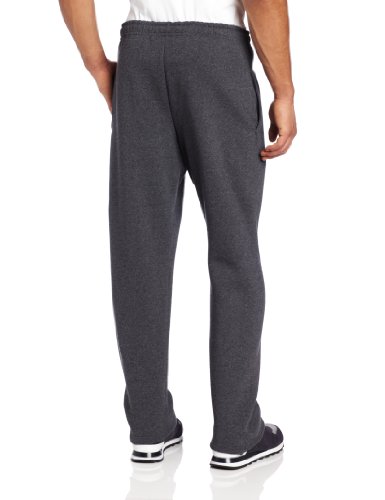 Russell Athletic Men's Dri-Power Open Bottom Sweatpants with Pockets, Black Heather, Large