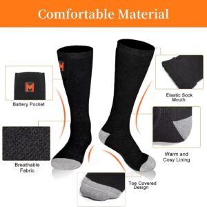 Heated Socks for Men, Battery Heated Socks, Electric Heating Socks for Men Women Camping Fishing Cycling Skiing Skating Hunting Hiking (Black)