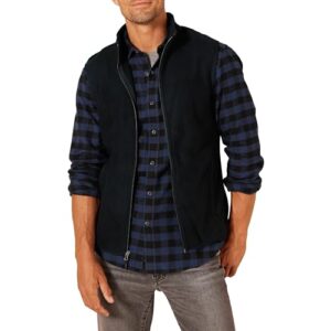 amazon essentials men's full-zip polar fleece vest (available in big & tall), black, medium