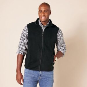 Amazon Essentials Men's Full-Zip Polar Fleece Vest (Available in Big & Tall), Black, Medium