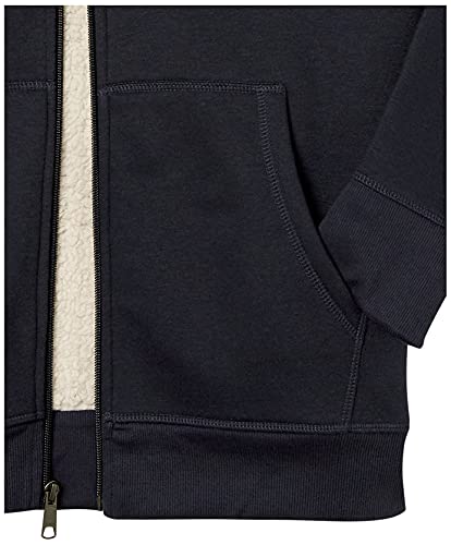 Amazon Essentials Men's Sherpa-Lined Full-Zip Fleece Hoodie, Navy, Small