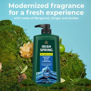 Irish Spring Mens Body Wash, Moisture Blast Body Wash for Men, Feel Fresh All Day, 30 Oz Pump Bottle