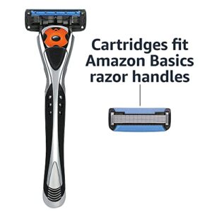 Amazon Basics 5-Blade MotionSphere Razor for Men with Dual Lubrication and Precision Beard Trimmer, Handle & 2 Cartridges (Cartridges fit Razor Handles only)