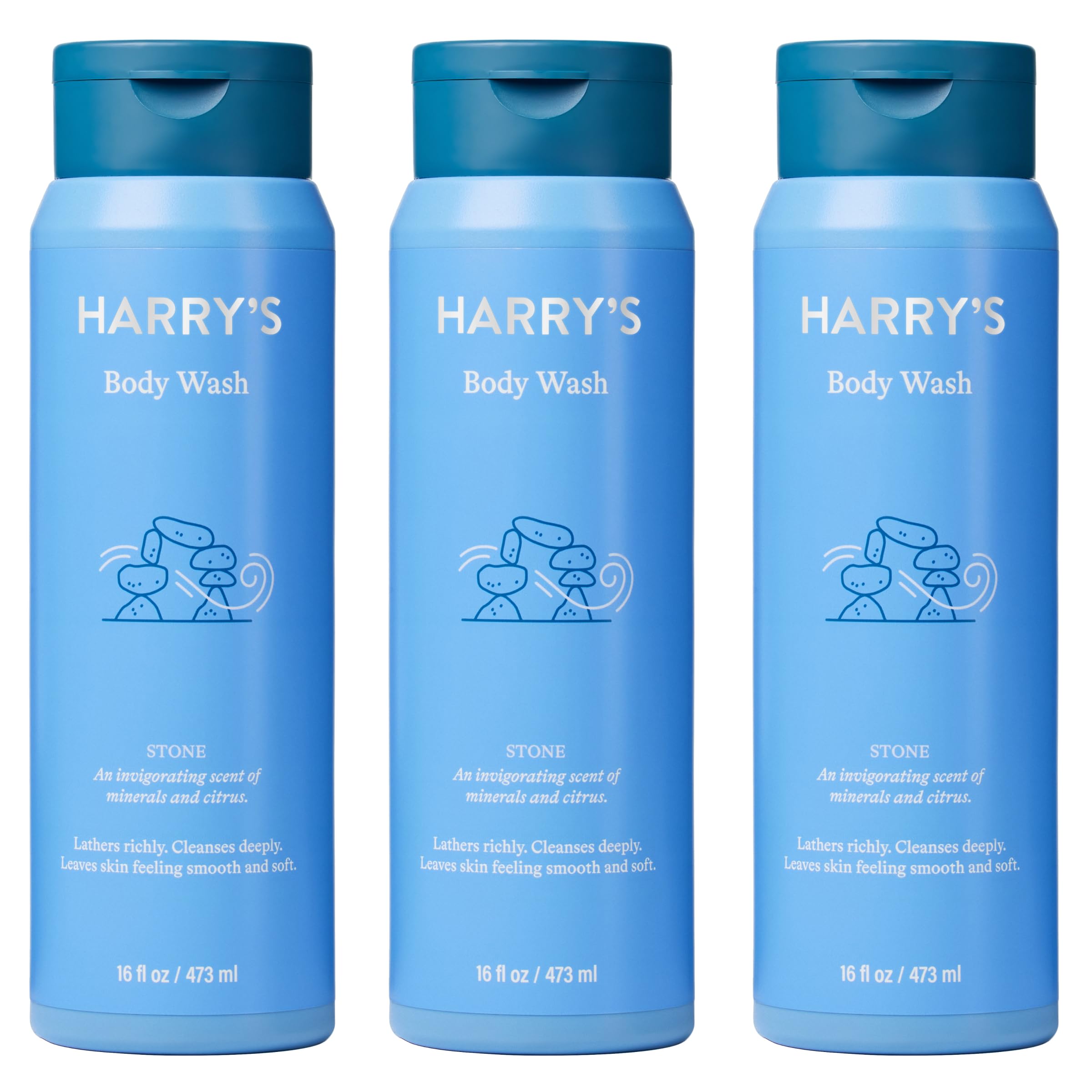 Harry's Men's Body Wash Shower Gel - Stone, 16 Fl Oz (Pack of 3)