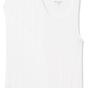 Amazon Essentials Men's Tank Undershirts, Pack of 6, White, X-Large