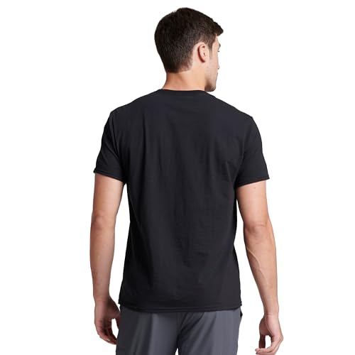 Russell Athletic Mens Dri-power Cotton Blend Short Sleeve Tees, Moisture Wicking, Odor Protection, Upf 30+, Sizes S-4x T-Shirt, Black, X-Large US