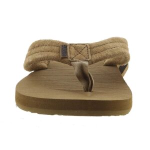 Quiksilver Men's Carver Suede 3 Point Flip Flop Athletic Sandal, Tan/Solid, 12 M US