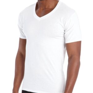 Hanes Ultimate Men's 6 Pack FreshIQ V-Neck Tee, White, X-Large