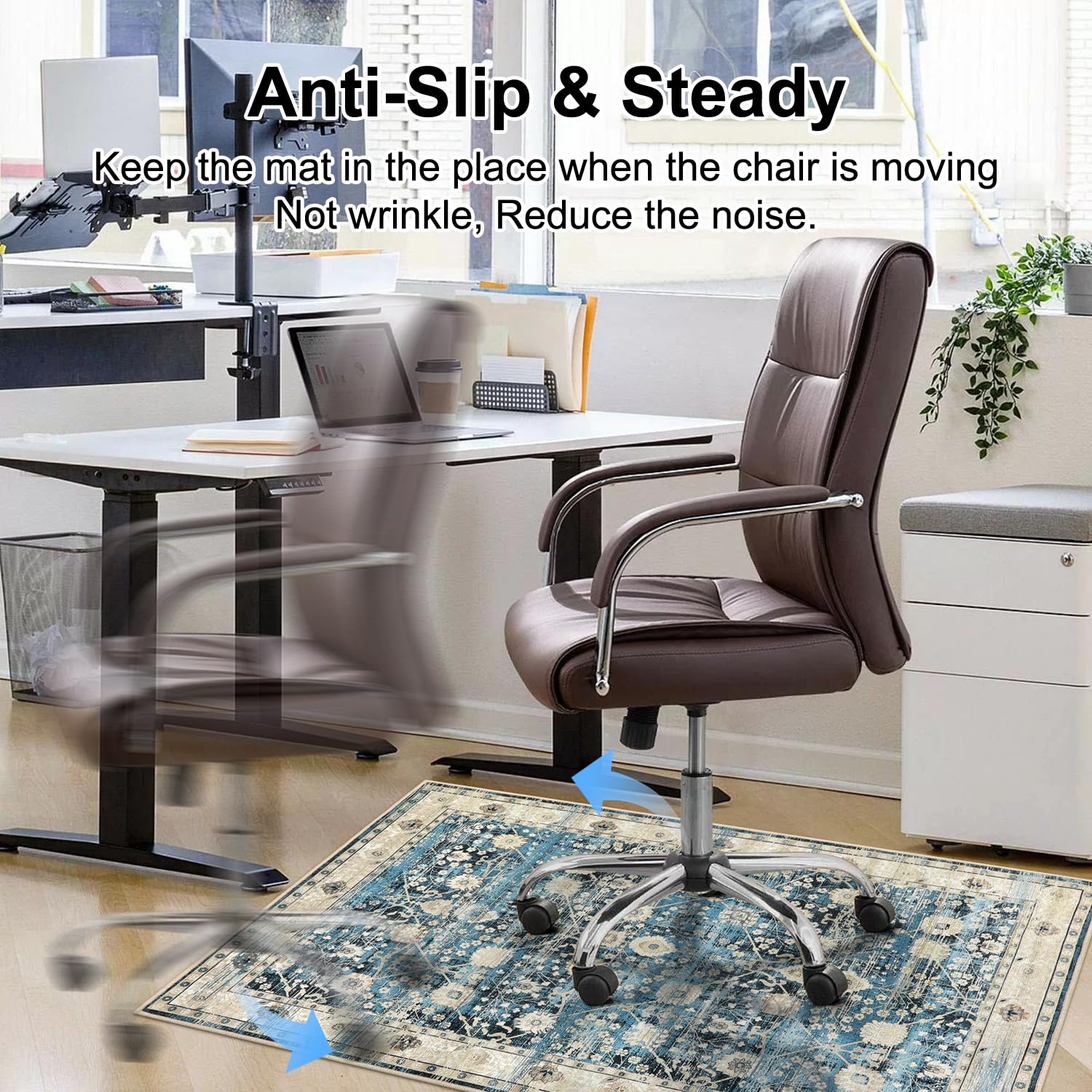 Anidaroel Home Office Chair Mat for Hardwood Floor, 36"x48" Office Chair Rug Protector for Rolling Chair, Computer Gaming Chair Mat, Low Pile Carpet Floor Chair Mat