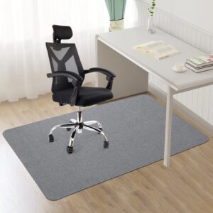 celion edging office chair mat for hardwood & tile floor, 55"x35" computer gaming rolling chair mat, under desk low-pile rug, large anti-slip floor protector for home office (light grey, 55" x 35")