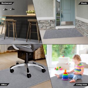 CELION Edging Office Chair Mat for Hardwood & Tile Floor, 55"x35" Computer Gaming Rolling Chair Mat, Under Desk Low-Pile Rug, Large Anti-Slip Floor Protector for Home Office (Light Grey, 55" x 35")