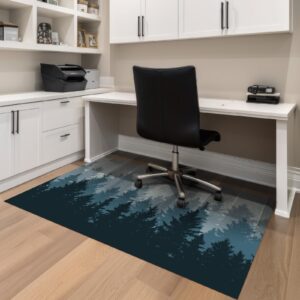 shellwei office chair mat for hardwood floor watercolor forest desk chair mat 36 x 48 inches computer desk floor mat under desk rug for forest office home desk supplies