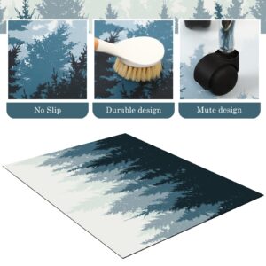 Shellwei Office Chair Mat for Hardwood Floor Watercolor Forest Desk Chair Mat 36 x 48 Inches Computer Desk Floor Mat Under Desk Rug for Forest Office Home Desk Supplies