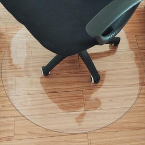 20 24 28 32 36 40 44 48 52 56 60 inch round office chair mat, 1.5mm thick, heavy duty clear vinyl plastic floor runner/protector for low-pile carpet, easy to clean (size : diameter 90cm (36"))