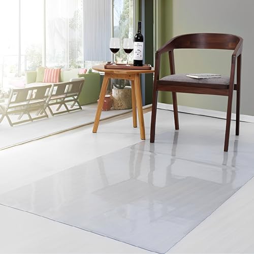 Office Chair Mat for Hardwood Clear Plastic Mats for Floors Desk Mat for Chair 1.5mm 36"x48" 48"x48" Not Stuck Wheels Easy Clean and Flat Without Curling Protection for Work Home Gaming (Color : Clea