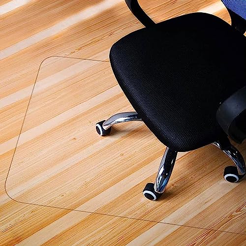Office Chair Mat for Hardwood Clear Plastic Mats for Floors Desk Mat for Chair 1.5mm 36"x48" 48"x48" Not Stuck Wheels Easy Clean and Flat Without Curling Protection for Work Home Gaming (Color : Clea