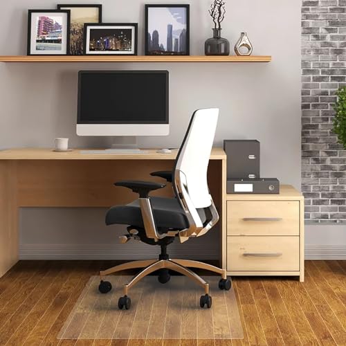 Office Chair Mat for Hardwood Clear Plastic Mats for Floors Desk Mat for Chair 1.5mm 36"x48" 48"x48" Not Stuck Wheels Easy Clean and Flat Without Curling Protection for Work Home Gaming (Color : Clea