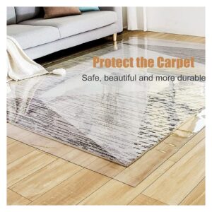 Clear PVC Desk Chair Mat Transparent Plastic Runner Rugs for Hardwood Floors/Carpet Protector,Clear Floor Protector Carpet for Hard Surface Floors, Non Slip Easy Clean Area Rug Pad,2mm Thick,60/80/100
