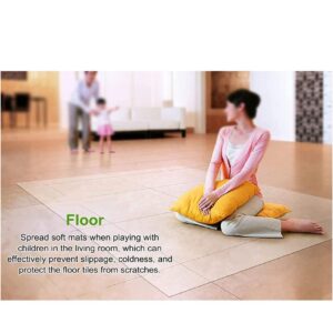 Clear PVC Desk Chair Mat 2mm Office Chair Mat for Hard Wood Floors Clear Rectangle PVC Floor Mat Protector,Waterproof Non-Slip Mat, 40/50/60/70/80/90/100/110/120cm Wide,100-500cm for Office & Home (C