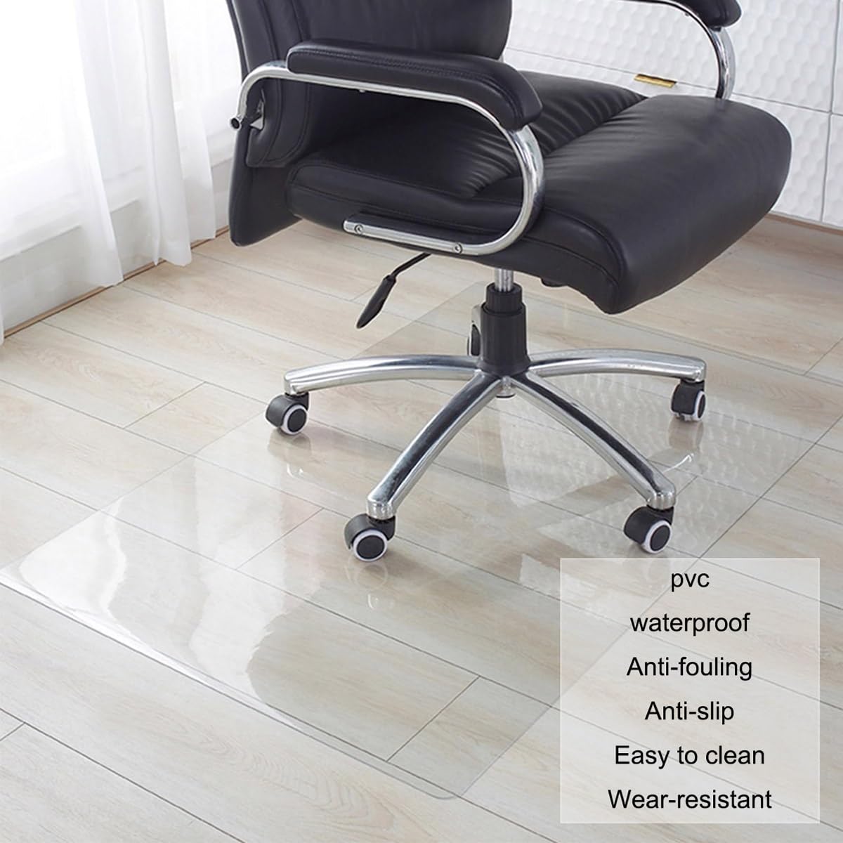 Office Chair Mat for Hardwood Floors 20"x24" 36"x48" 71"x142" Desk Chair Mats Home Floor Protector Easy Clean 0.08" Thick Transparent Carpet Floor Protector Mat Clear (Color : Clear, Size : 16x24in