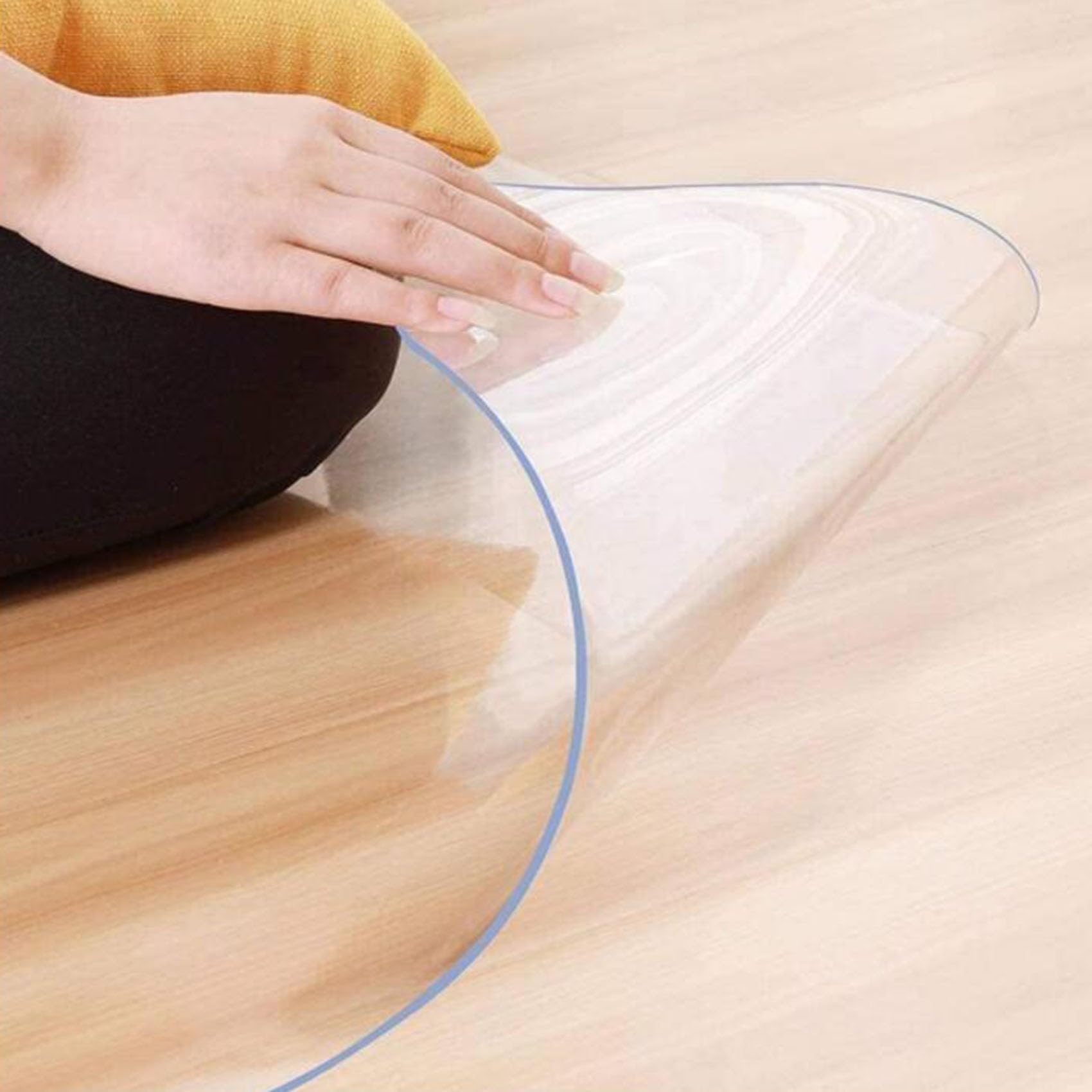 Clear PVC Desk Chair Mat 1.5mm Chair Mats with Non-Slip for Hard Floors Clear Carpet,Runner Rug Hardwood Cover Protector Clear Carpet, Wood Floor/Tile/Table Top Waterproof Rug Runner, 100-600cm length