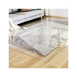 Clear PVC Desk Chair Mat Transparent Home Floor Protector mat Chairmats Non-Slip, wear-Resistant,1mm Thick Clear Floor Protector Carpet for Hard Surface Floors, Non Slip Easy Clean Area Rug Pad,61/91/