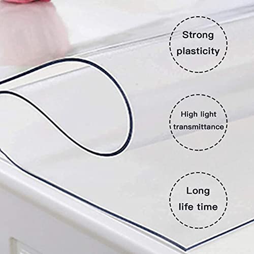 Clear PVC Desk Chair Mat 2mm Area Rug Runners for Hallways,Carpet Protector for Hardwood Floors,Clear Entrance Floor Runner Protector,Computer Chair mat, 60/80/100/120/140cm Wide,100-600cm Length for