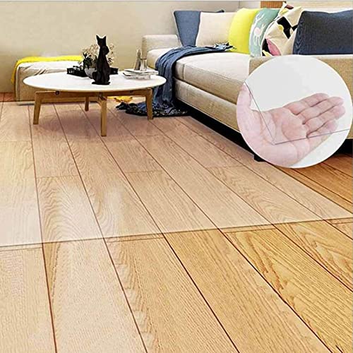 Clear PVC Desk Chair Mat Transparent PVC Floor Protection Pad Door Mat Heavy Duty Chair Mat for Hardwood Floors, Non-Skid Transparent Carpet Protector for Home/Office/Hall/Doormat,1mm,105/115/125/135/