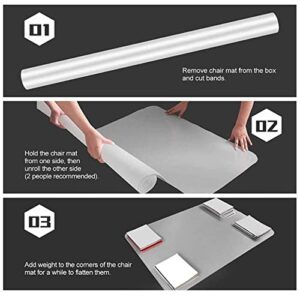 Clear PVC Desk Chair Mat Transparent PVC Floor Protection Pad Door Mat Heavy Duty Chair Mat for Hardwood Floors, Non-Skid Transparent Carpet Protector for Home/Office/Hall/Doormat,1mm,105/115/125/135/