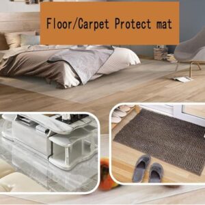 Clear PVC Desk Chair Mat Transparent PVC Floor Protection Pad Door Mat Heavy Duty Chair Mat for Hardwood Floors, Non-Skid Transparent Carpet Protector for Home/Office/Hall/Doormat,1mm,105/115/125/135/